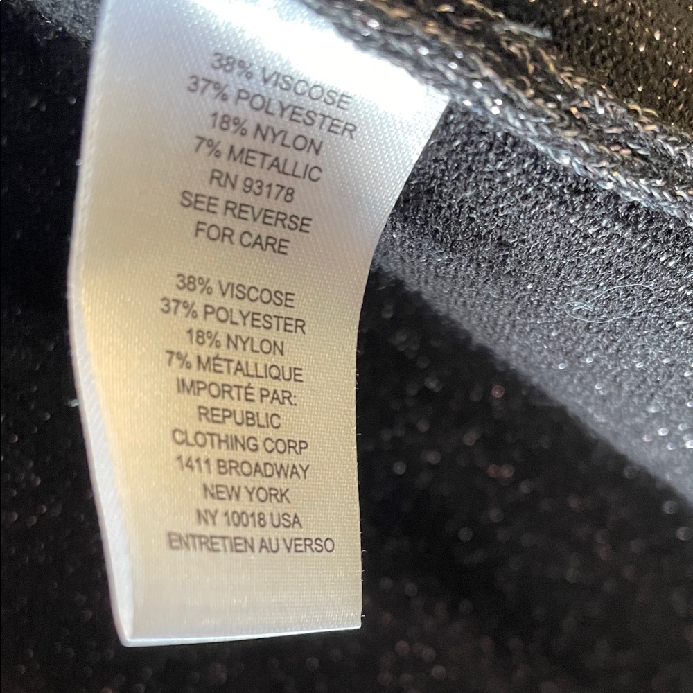 Tahari Black/Silver Shimmer Kimono Cardigan - Picture 4 of 14
